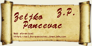 Željko Pančevac vizit kartica